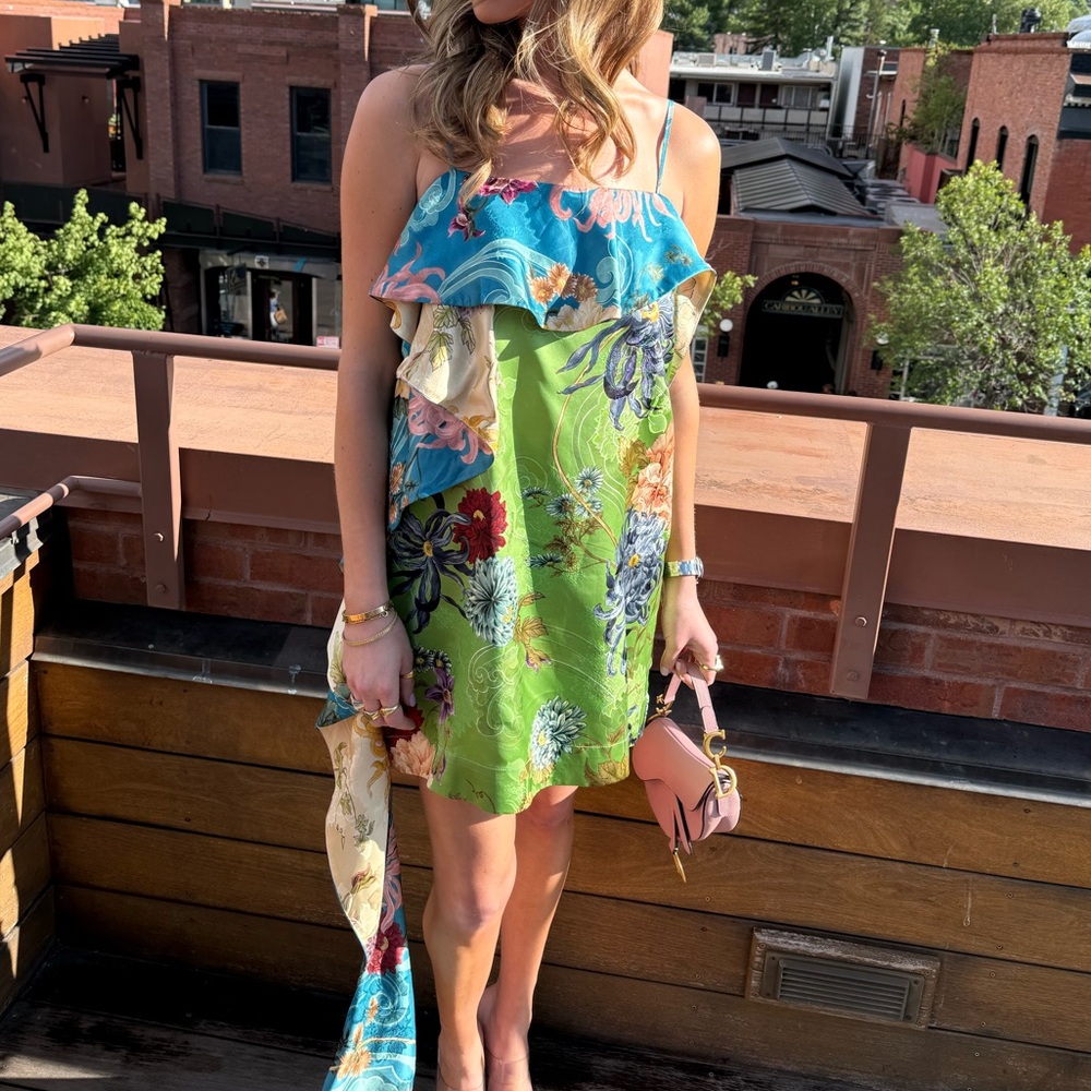 ALEMAIS Avery Spliced Satin Mini Dress